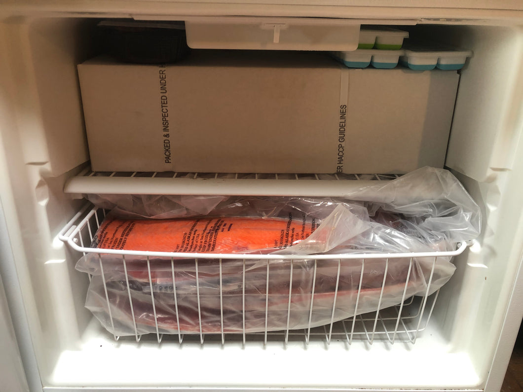 25 lb box of frozen sockeye salmon filets